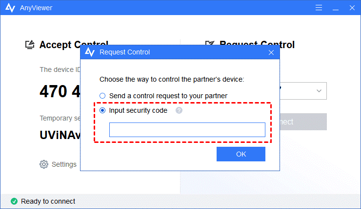 Choose Input security code