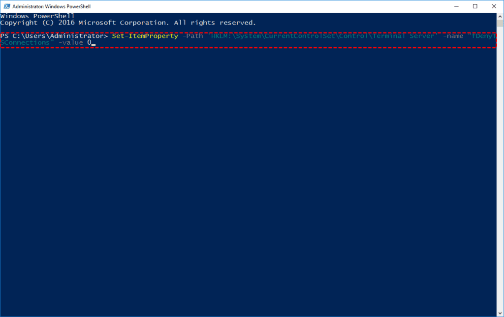 Enter Set-ItemProperty -Path’HKLM:\System\CurrentCont