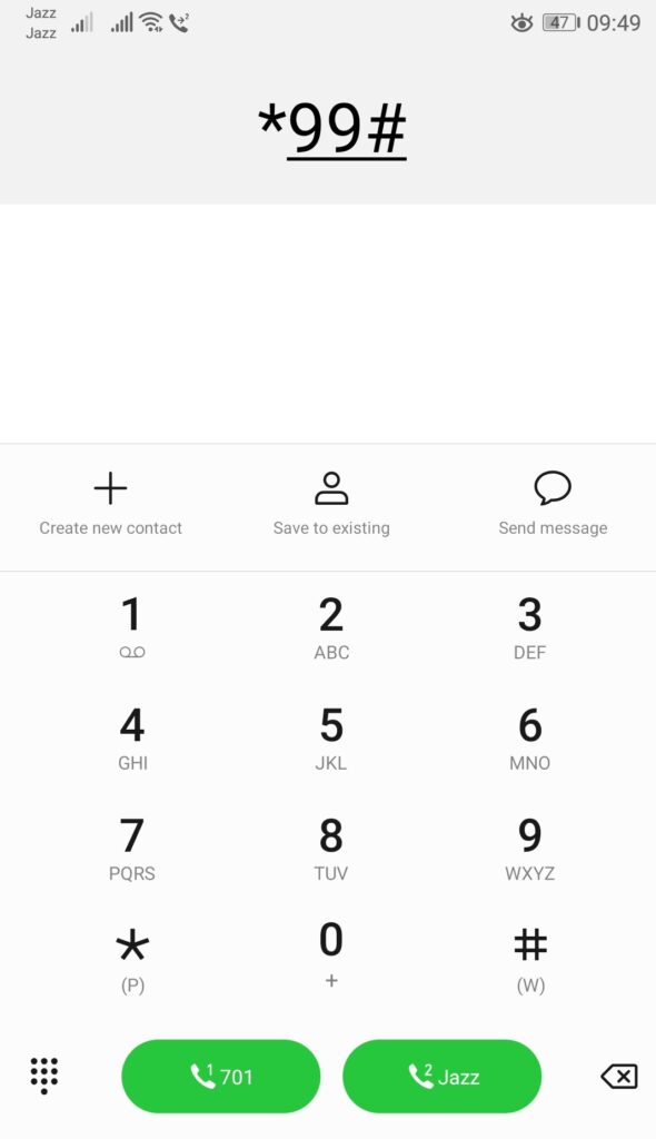 Dial *99# to check Jazz number