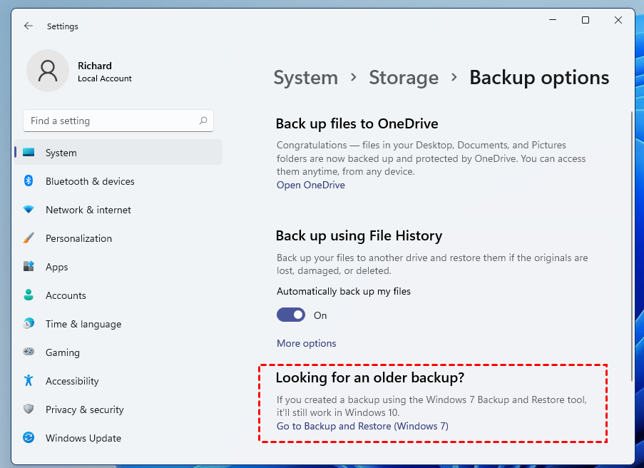 Backup files to external hard drive with Backup and Restore (Windows 7)