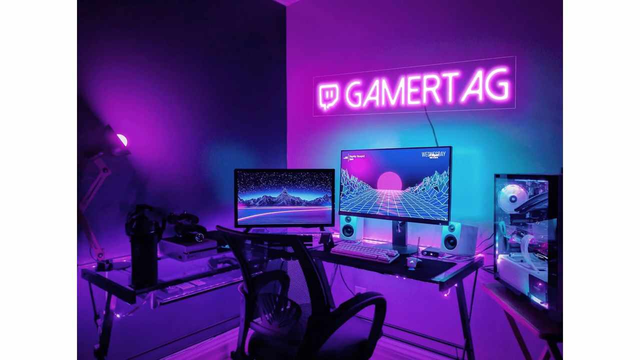 A Gaming Room With Neon Sign Is An Awesome Decor