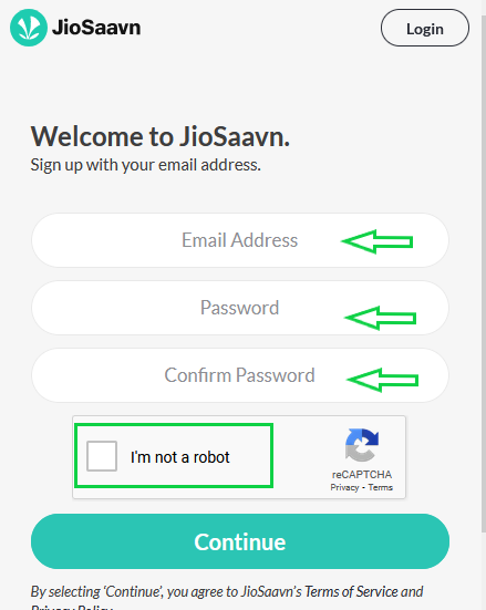 How to create an account on Jiosaavn app?